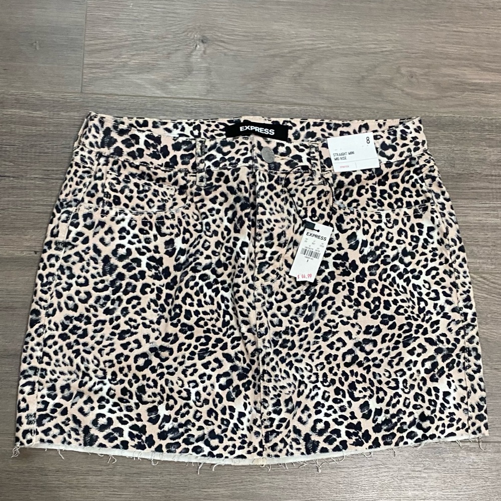 EXPRESS: animal print mini skirt